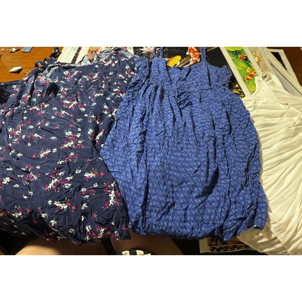 Torrid Blue & White Lot Of 4 Size 1 And 1  Size 2 Dress And Tank Summer EUC A31